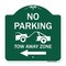 Signmission No Parking Tow-Away Zone W/ Left Arrow, Green & White Aluminum Sign, 18" x 18", GW-1818-23607 A-DES-GW-1818-23607 - alternate 1